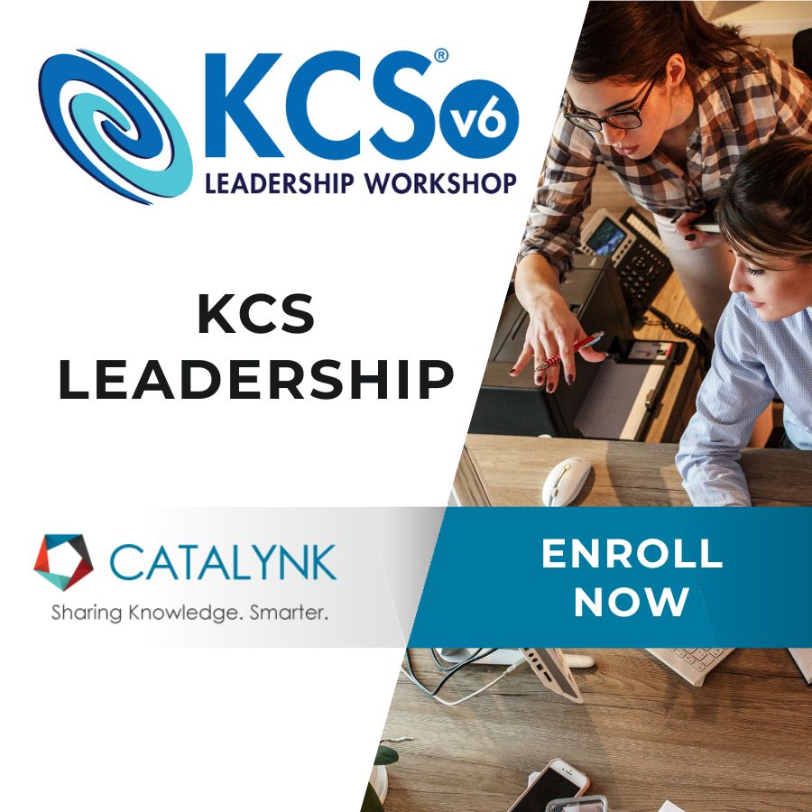 KCS v6 Leadership Overview Workshop advert Enroll Now