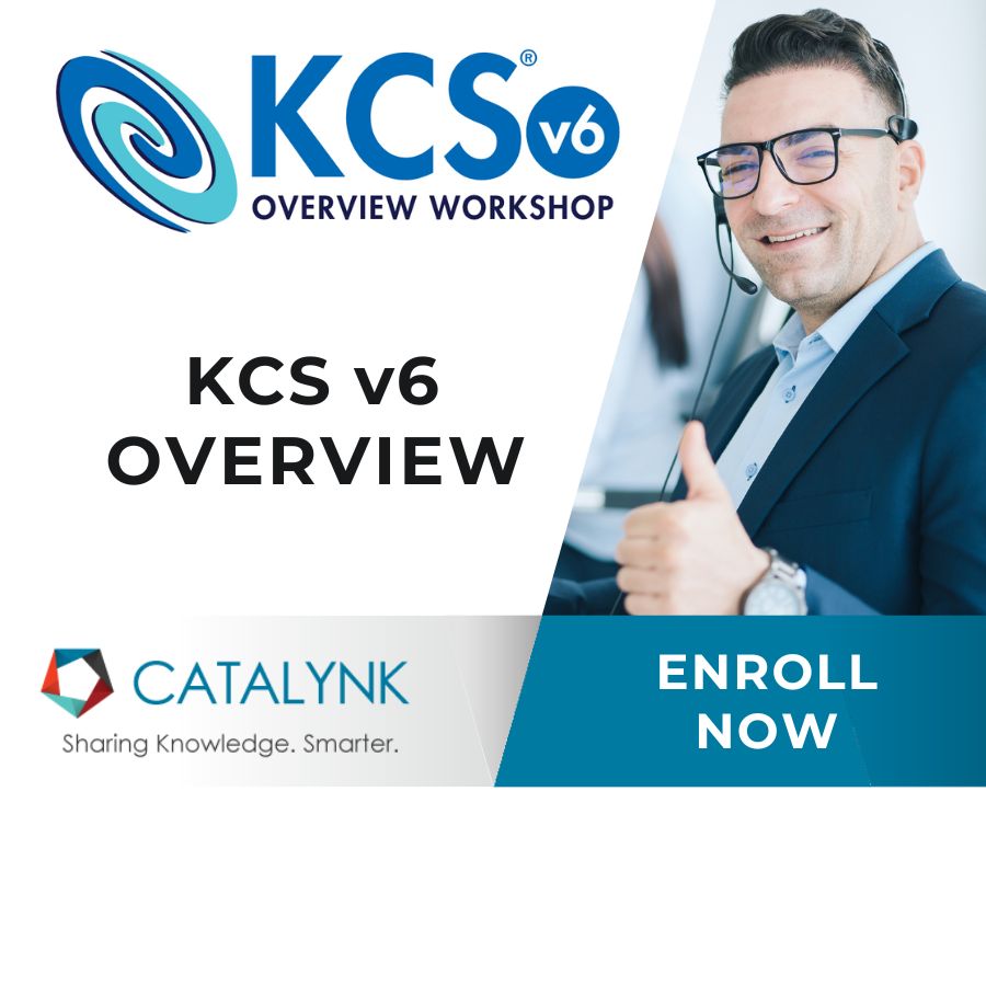 KCS v6 Overview Workshop by CATALYNK with Consortium logo and enroll now